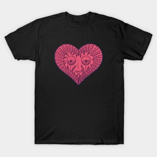 Love red face heart on dark background T-Shirt